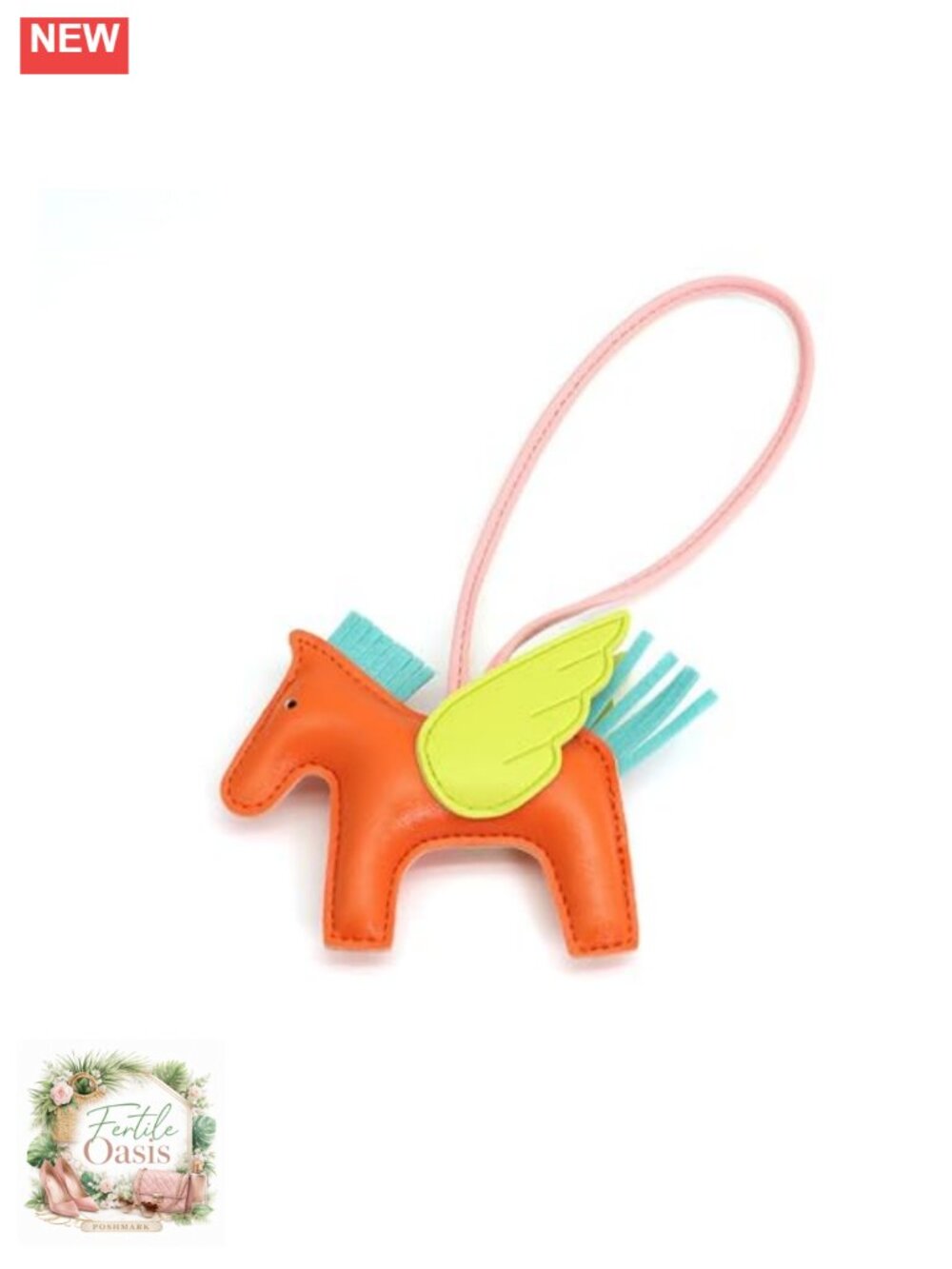 Horse Bag Charm Keychain Leather Purse Charm for Handbags Women Accessories